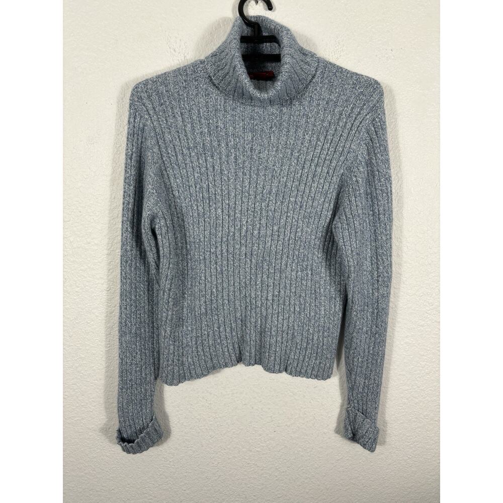 Sundance Catalog Sweater‎ Women’s XL Blue Turtleneck Cotton Angora Nylon